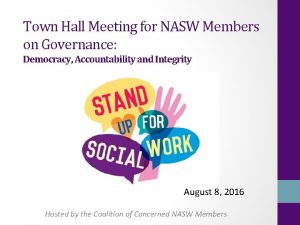 Town Hall Meeting for NASW Members on Governance
