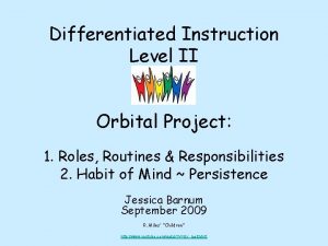 Differentiated Instruction Level II Orbital Project 1 Roles