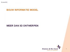 20 januari 2010 BOUW INFORMATIE MODEL MEER DAN