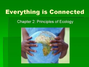 Everything is Connected Chapter 2 Principles of Ecology