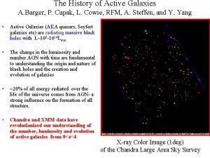 The History of Active Galaxies A Barger P