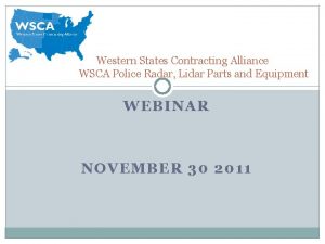 Western States Contracting Alliance WSCA Police Radar Lidar