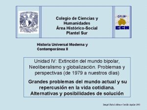 Colegio de Ciencias y Humanidades rea HistricoSocial Plantel