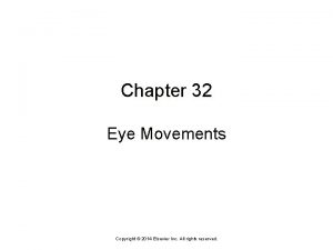 Chapter 32 Eye Movements Copyright 2014 Elsevier Inc