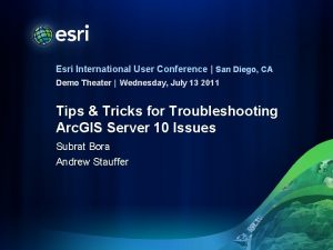 Esri International User Conference San Diego CA Demo