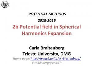 POTENTIAL METHODS 2018 2019 2 b Potential field