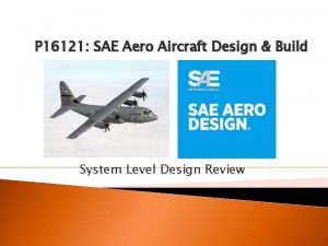 P 16121 SAE Aero Aircraft Design Build System