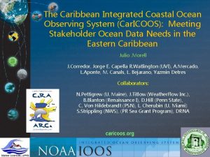 The Caribbean Integrated Coastal Ocean Observing System Car