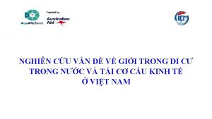 NGHIN CU VN V GII TRONG DI C