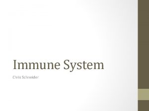 Immune System Chris Schneider Immune System Function The