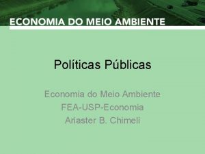 Polticas Pblicas Economia do Meio Ambiente FEAUSPEconomia Ariaster