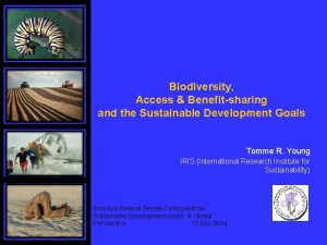 Biodiversity Access Benefitsharing and the Sustainable Development Goals