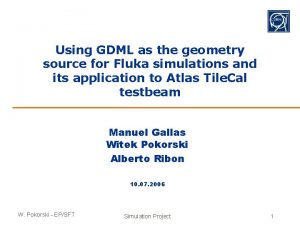 Using GDML as the geometry source for Fluka