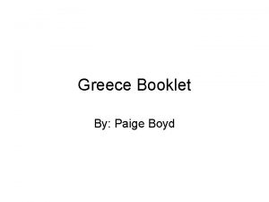 Greece Booklet By Paige Boyd Booklet Index 1