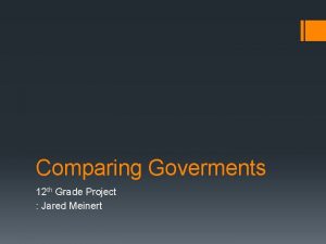 Comparing Goverments 12 th Grade Project Jared Meinert