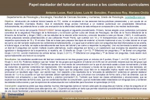 Papel mediador del tutorial en el acceso a