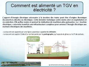 Comment est aliment un TGV en lectricit Lapport