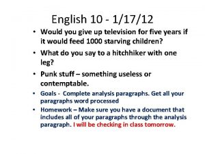 English 10 11712 Would you give up television