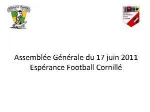 Assemble Gnrale du 17 juin 2011 Esprance Football