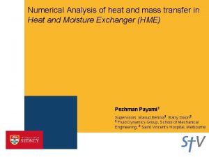 Numerical Analysis of heat and mass transfer in