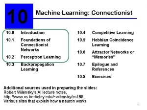 10 Machine Learning Connectionist 10 0 Introduction 10