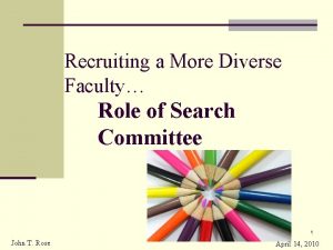 Recruiting a More Diverse Faculty Role of Search