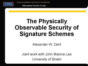 The Physically Observable Security of Signature Schemes Alexander