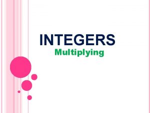 INTEGERS Multiplying Solve Isabella owes 6 to each