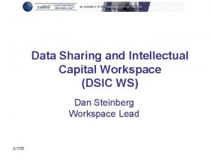 Data Sharing and Intellectual Capital Workspace DSIC WS