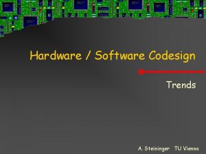 Hardware Software Codesign Trends A Steininger TU Vienna