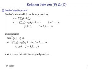 Relation between P D q OR1 2014 1