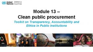 Module 13 Clean public procurement Toolkit on Transparency