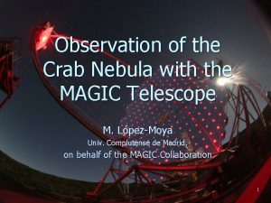 Observation of the Crab Nebula with the MAGIC