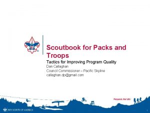 Scoutbook for Packs and Troops Tactics for Improving