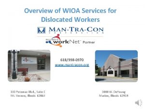 Overview of WIOA Services for Dislocated Workers 618998