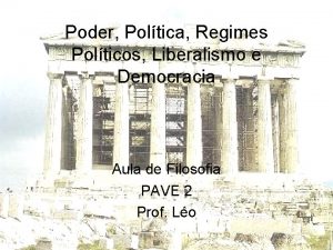 Poder Poltica Regimes Polticos Liberalismo e Democracia Aula