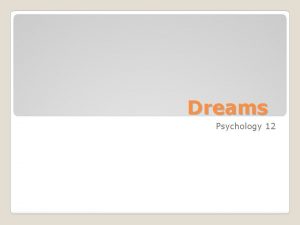 Dreams Psychology 12 What is a dream Dream