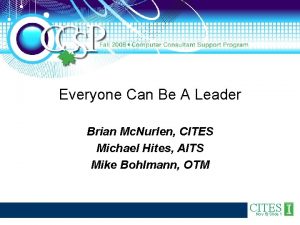 Everyone Can Be A Leader Brian Mc Nurlen