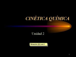 CINTICA QUMICA Unidad 2 Relacin A con t