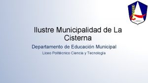 Ilustre Municipalidad de La Cisterna Departamento de Educacin