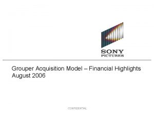 Grouper Acquisition Model Financial Highlights August 2006 CONFIDENTIAL