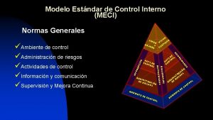 Modelo Estndar de Control Interno MECI Normas Generales