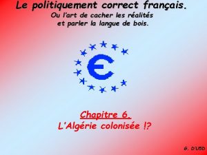 Le politiquement correct franais Ou lart de cacher