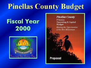 Pinellas County Budget Pinellas County Fiscal Year 2000