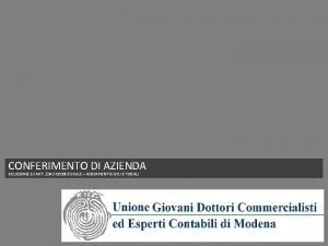 CONFERIMENTO DI AZIENDA RELAZIONE EX ART 2343 CODICE