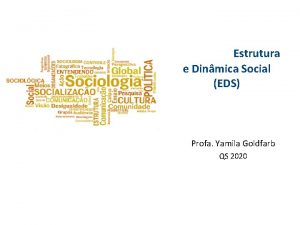 Estrutura e Dinmica Social EDS Profa Yamila Goldfarb