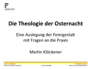 Die Theologie der Osternacht Eine Auslegung der Feiergestalt