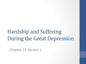 Hardship and Suffering During the Great Depression Chapter