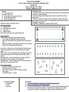 Unit Team Handball Skills Chest Bounce Overhead and