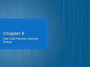 Chapter 6 How Cells Harvest Chemical Energy Cellular